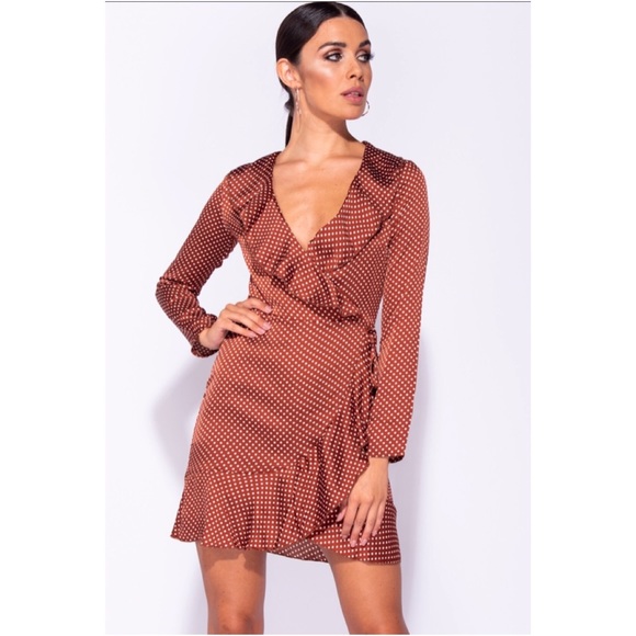 Satin polka dot mini dress - Picture 6 of 7